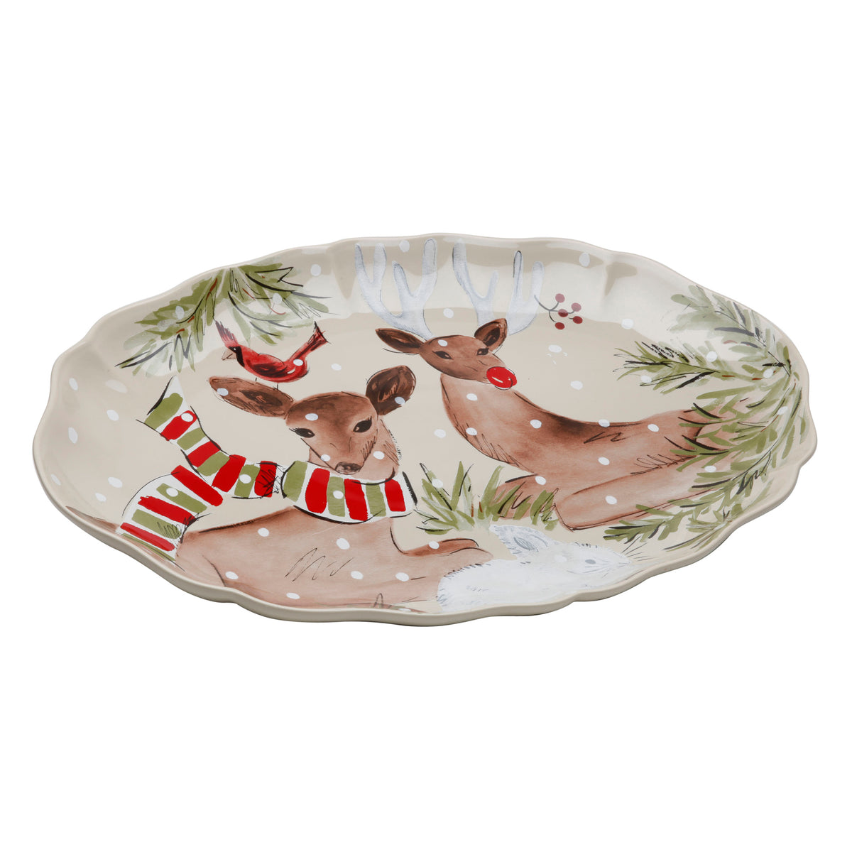 Large Oval Platter 50 Deer Friends