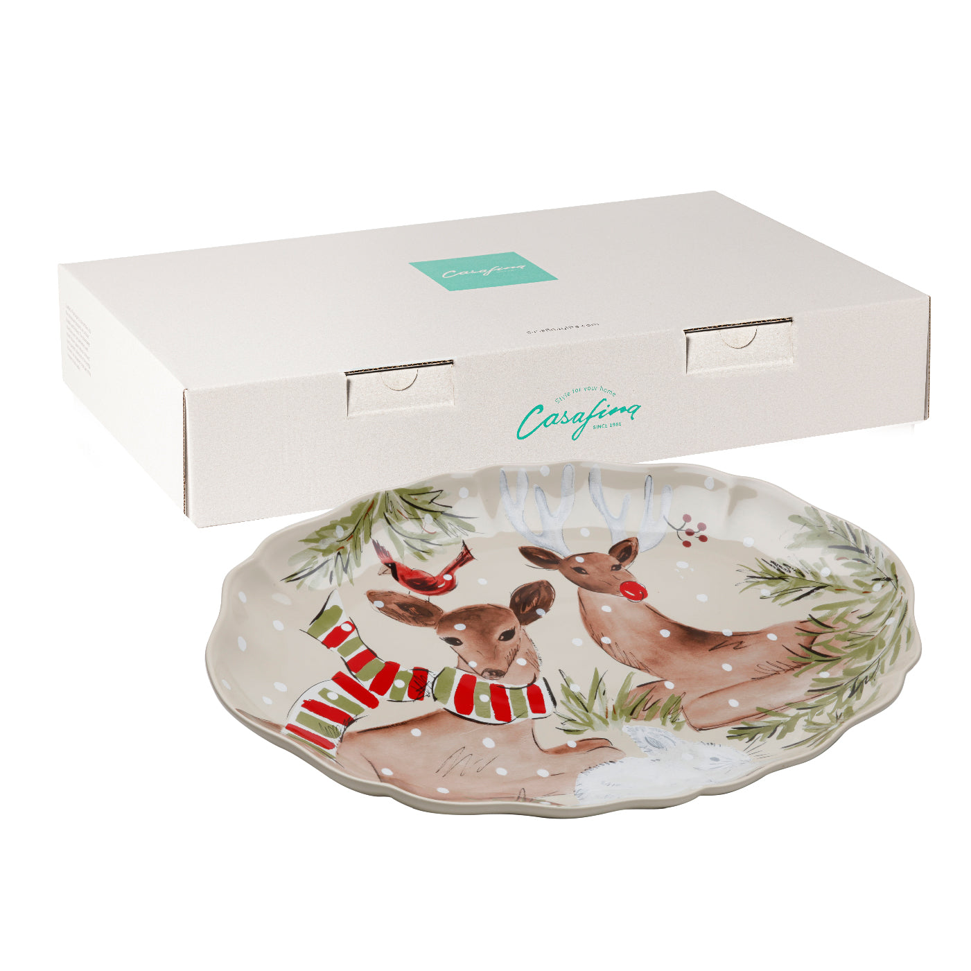 Large Oval Platter 50 Deer Friends