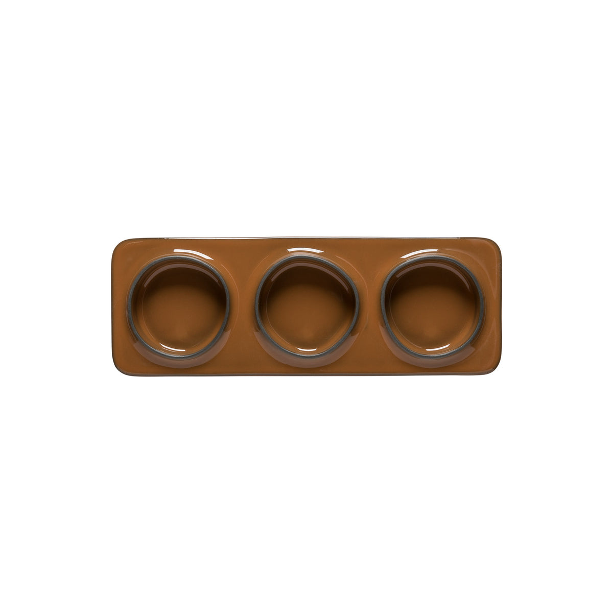 3-Section Rectangular Tray Âmbar
