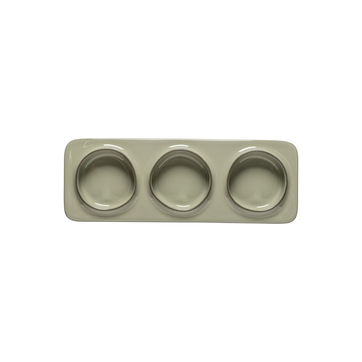 3-Section Rectangular Tray Âmbar