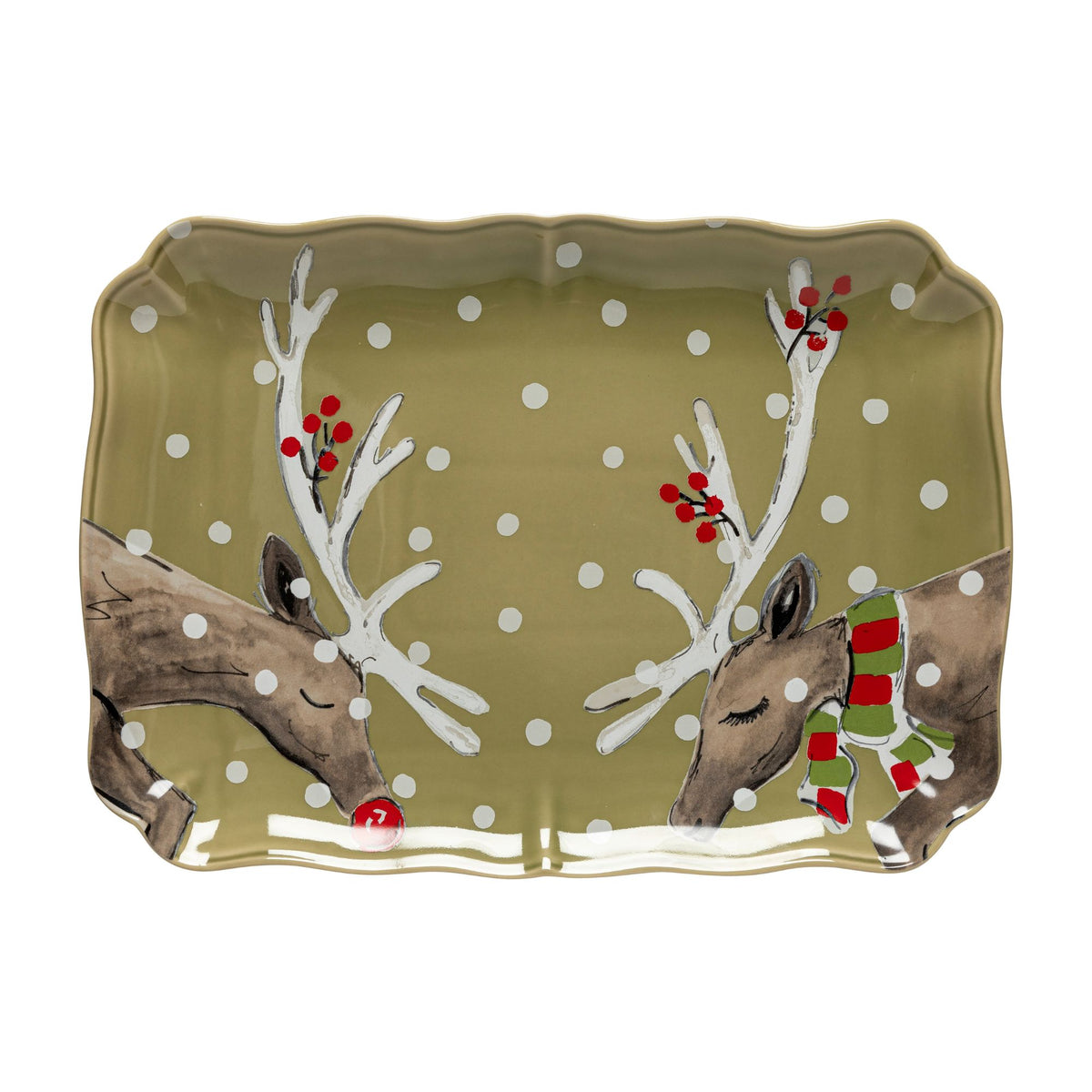 Gift Rectangular Platter Deer Friends