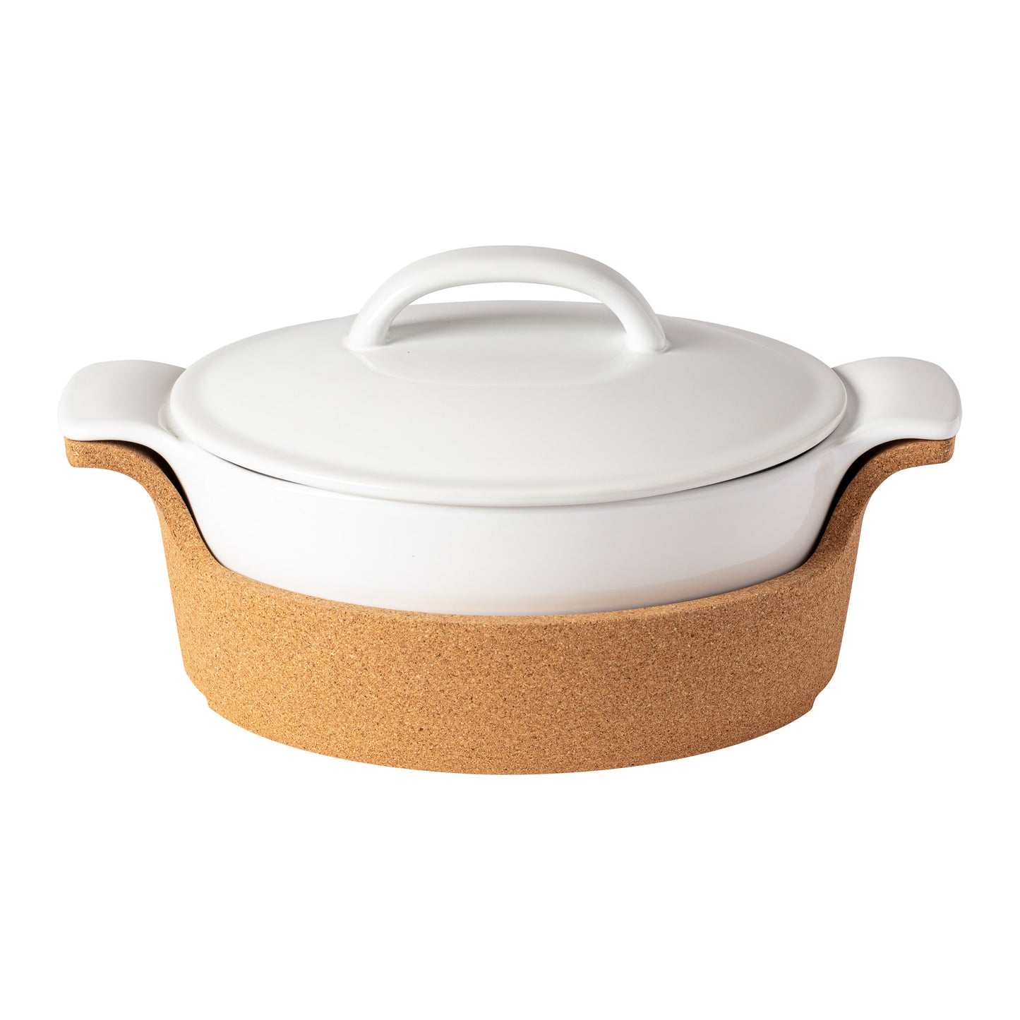 Gift Oval Covered Casserole with Cork Tray Ensemble
