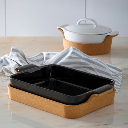 Gift Rectangular Baker with Cork Tray Ensemble
