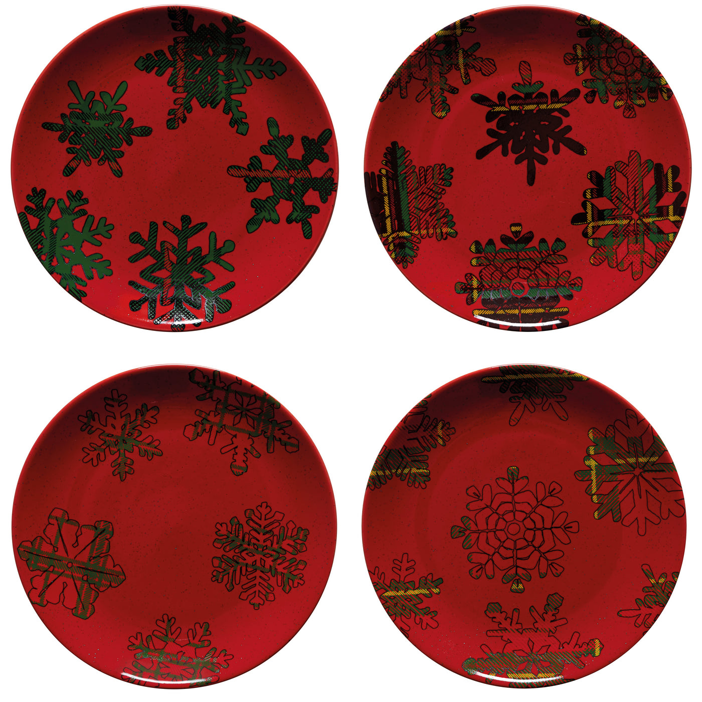 Set 4 Salad/Dessert Plates Snow Flake