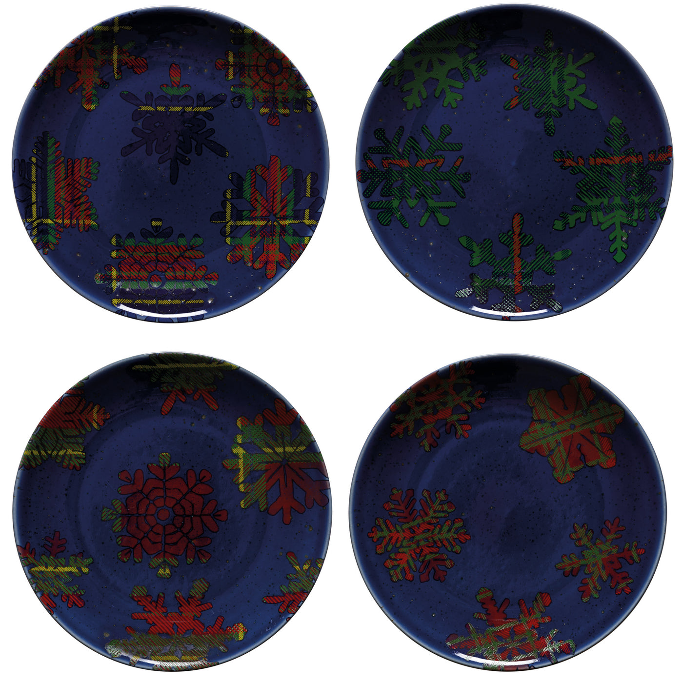 Set 4 Salad/Dessert Plates Snow Flake