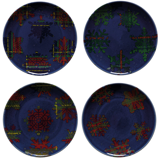 Set 4 Salad/Dessert Plates Snow Flake