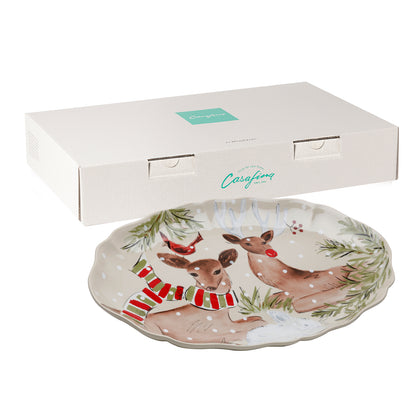 Large Oval Platter 50 Deer Friends