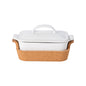 Gift Rectangular Covered Casserole with Cork Tray Ensemble