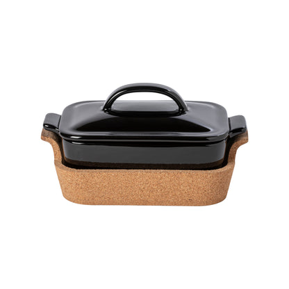 Gift Rectangular Covered Casserole with Cork Tray Ensemble