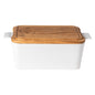 Gift Rectangular Bread Box with Oak Wood Ensemble