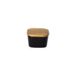 Gift Square Salt Cellar with Oak Wood Lid Ensemble