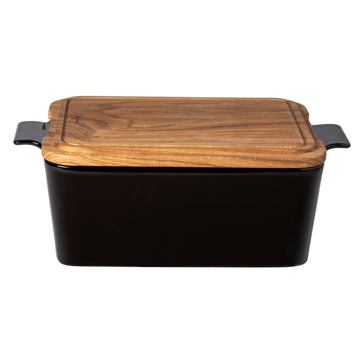 Gift Rectangular Bread Box with Oak Wood Ensemble