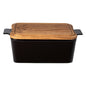 Gift Rectangular Bread Box with Oak Wood Ensemble