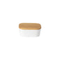 Gift Rectangular Butter Dish with Oak Wood Lid Ensemble