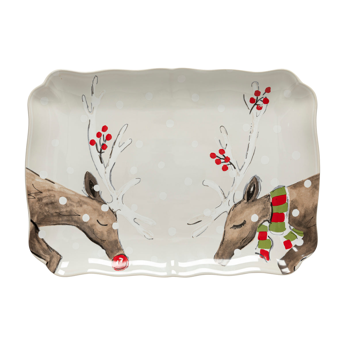 Gift Rectangular Platter Deer Friends
