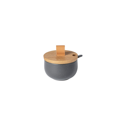 Sugar Bowl with Spoon and Wood Lid Pacifica
