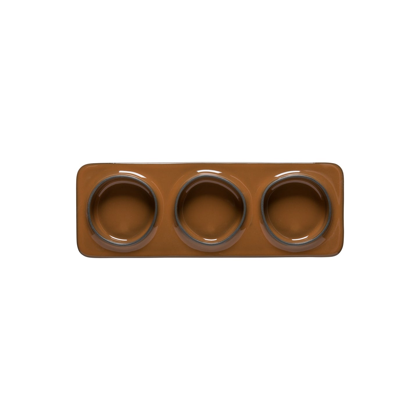 3-Section Rectangular Tray Âmbar