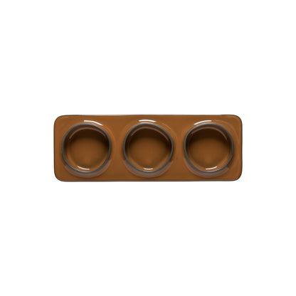 3-Section Rectangular Tray Âmbar