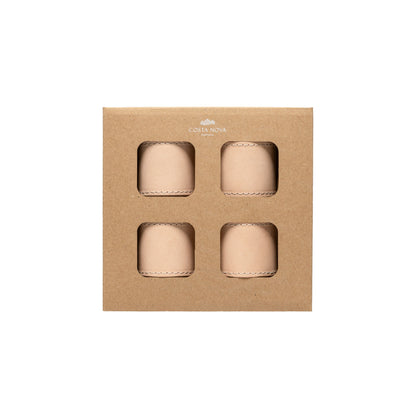 Set 4 Leather Napkin Rings Leather