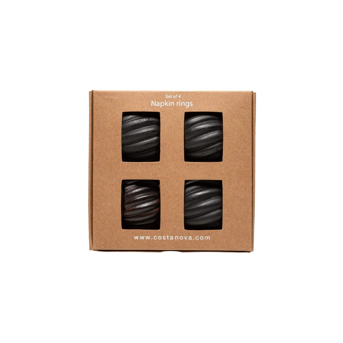 Set 4 Round Wood Napkin Rings Napkin Ring Collection - Wood