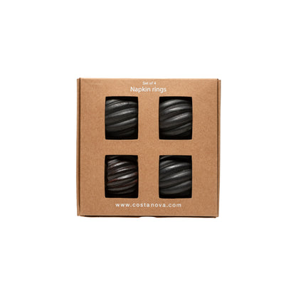 Set 4 Round Wood Napkin Rings Napkin Ring Collection - Wood