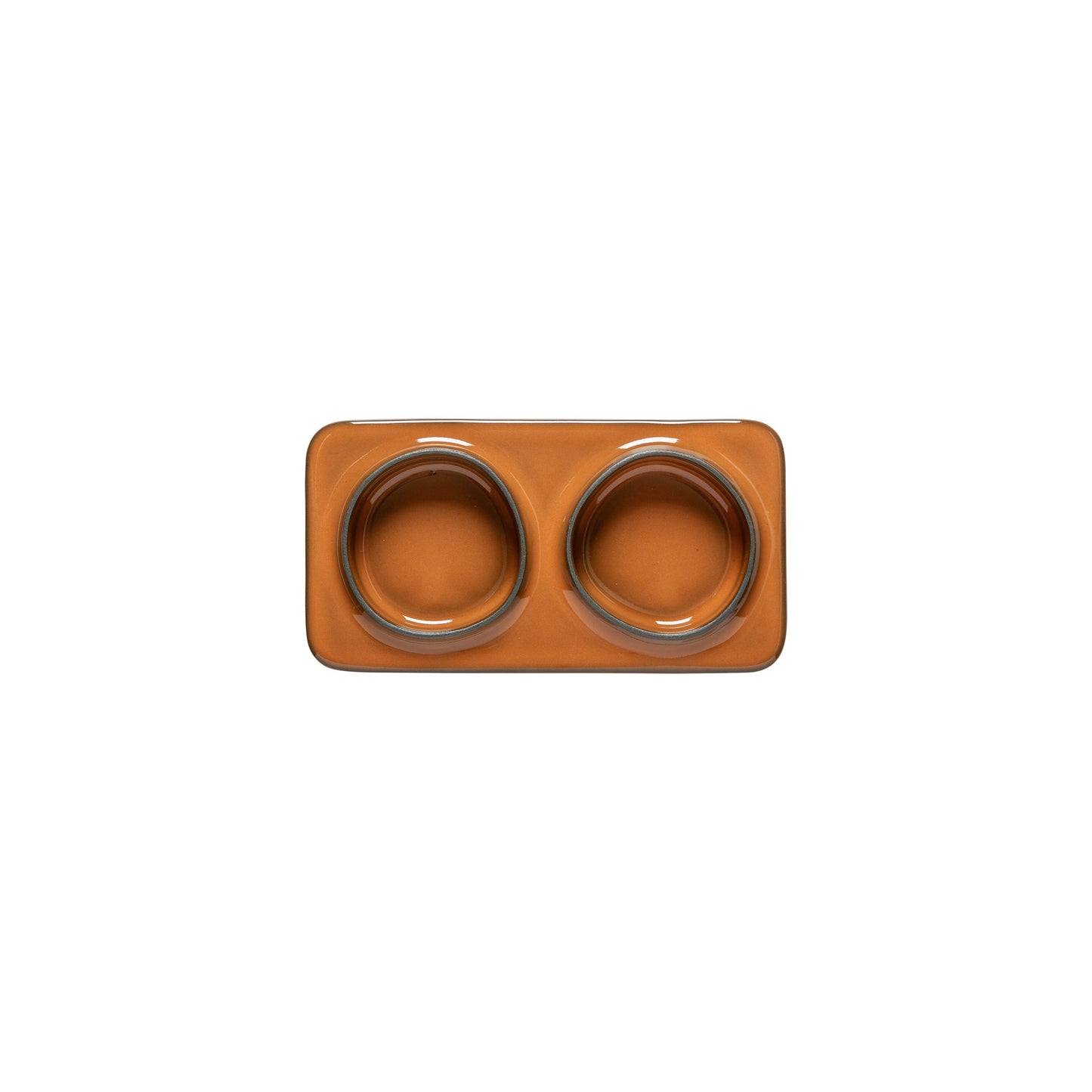 2-Section Rectangular Tray Âmbar