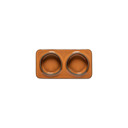 2-Section Rectangular Tray Âmbar